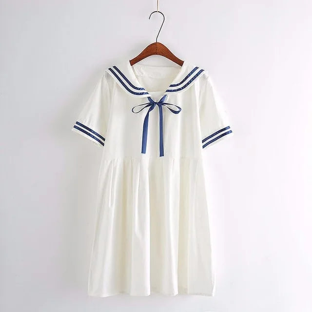 Sailor Collar Striped Dress