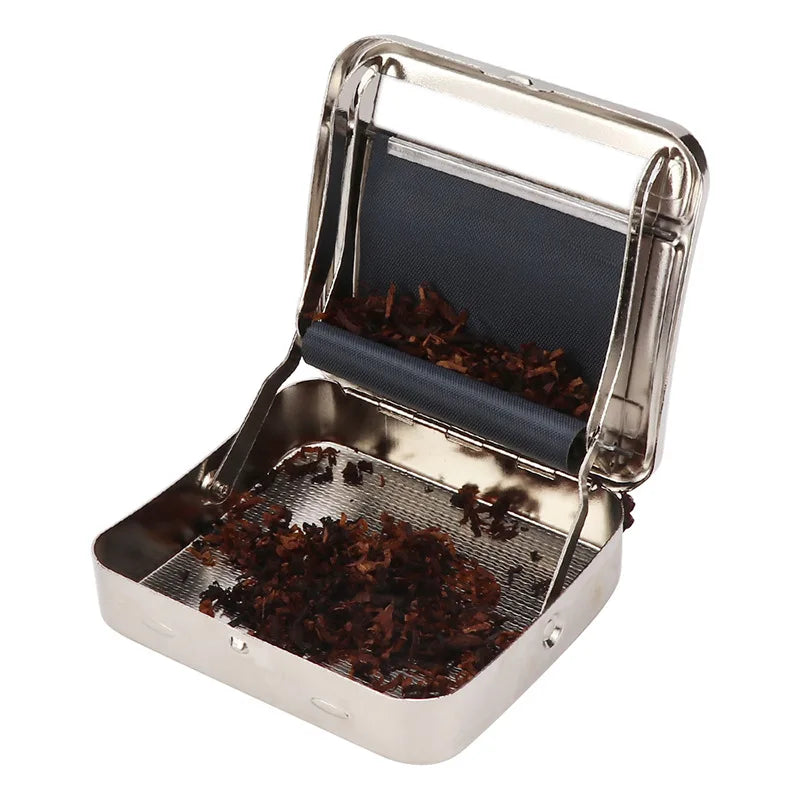 70/78mm Metal Rolling Machine Cigarette Tobacco Roller Box Cigarette Case rainbow silver Accessories