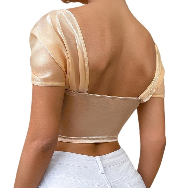Iridescent Satin Corset Top