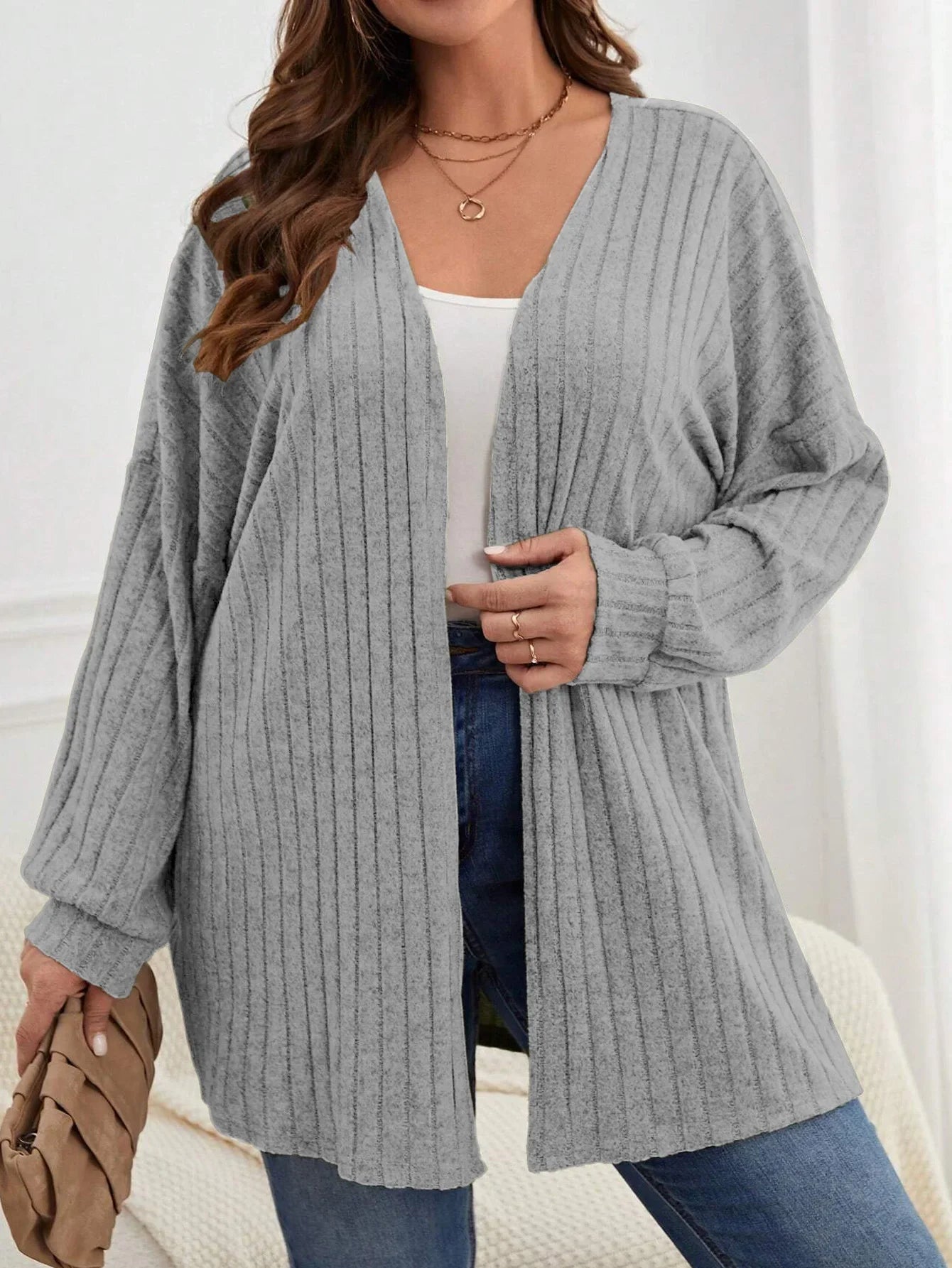 Solid Color Loose Cardigan