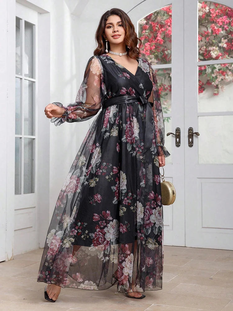 Long Sleeve Party Maxi Dress