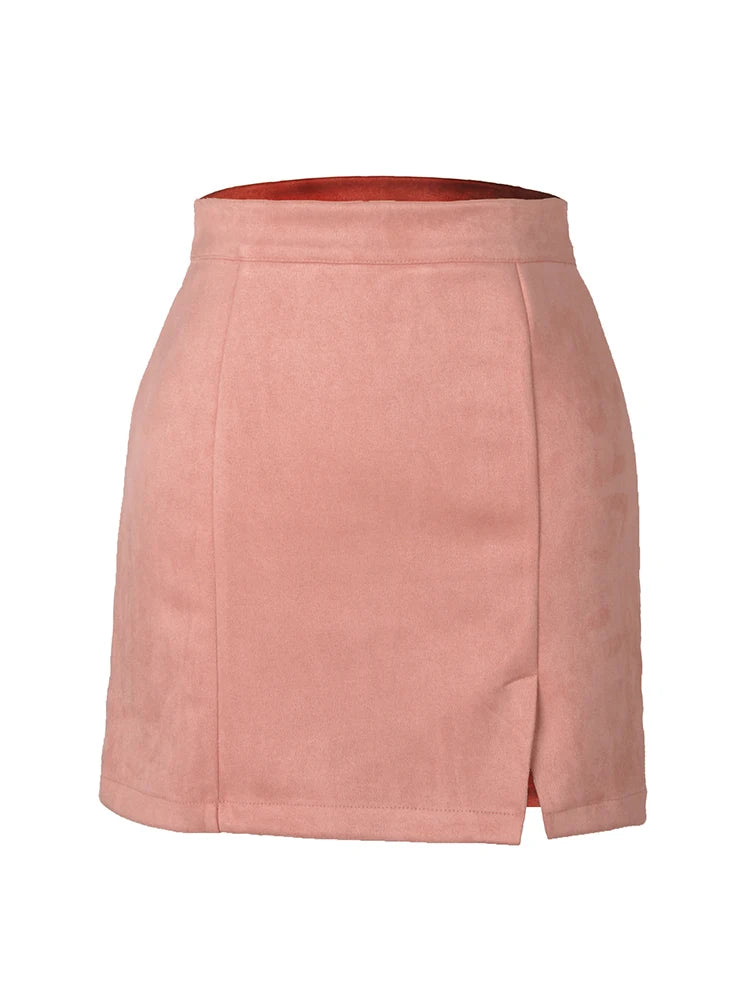 MiuKoMiYa A Line Suede Mini Skirt