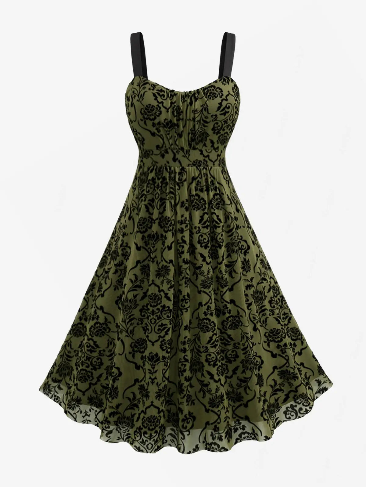 Sleeveless Flower Layered Ruched Mesh A Line Dress