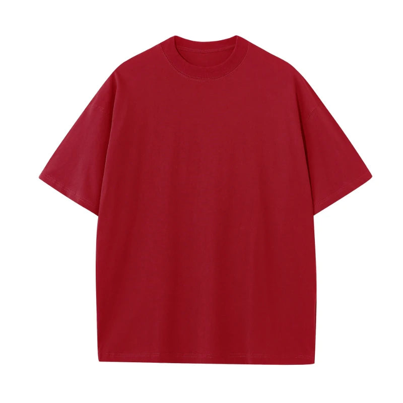 Solid Color Crewneck Short-sleeve Shirt