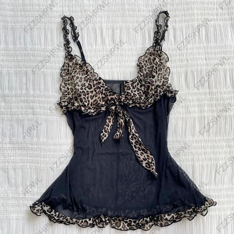 Print Lace Crop Top