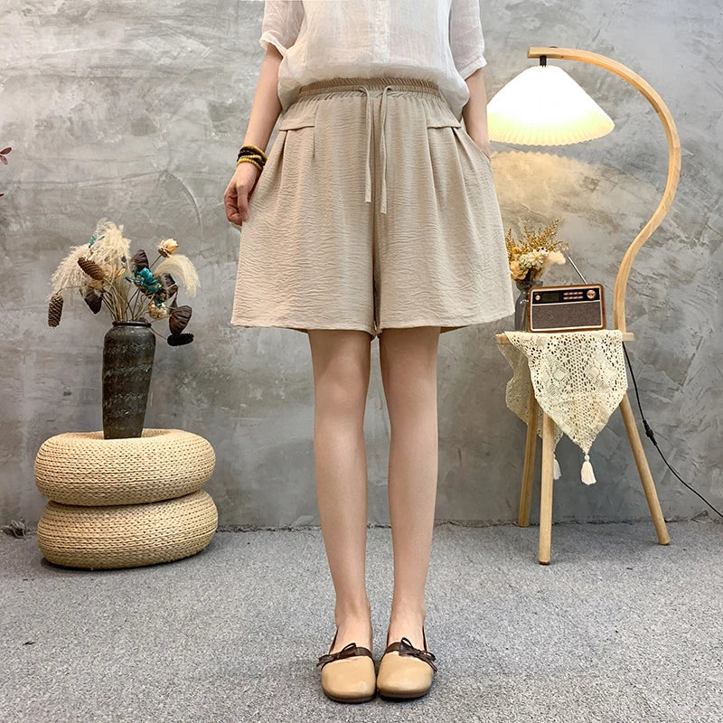 Waist Wide-Leg Shorts