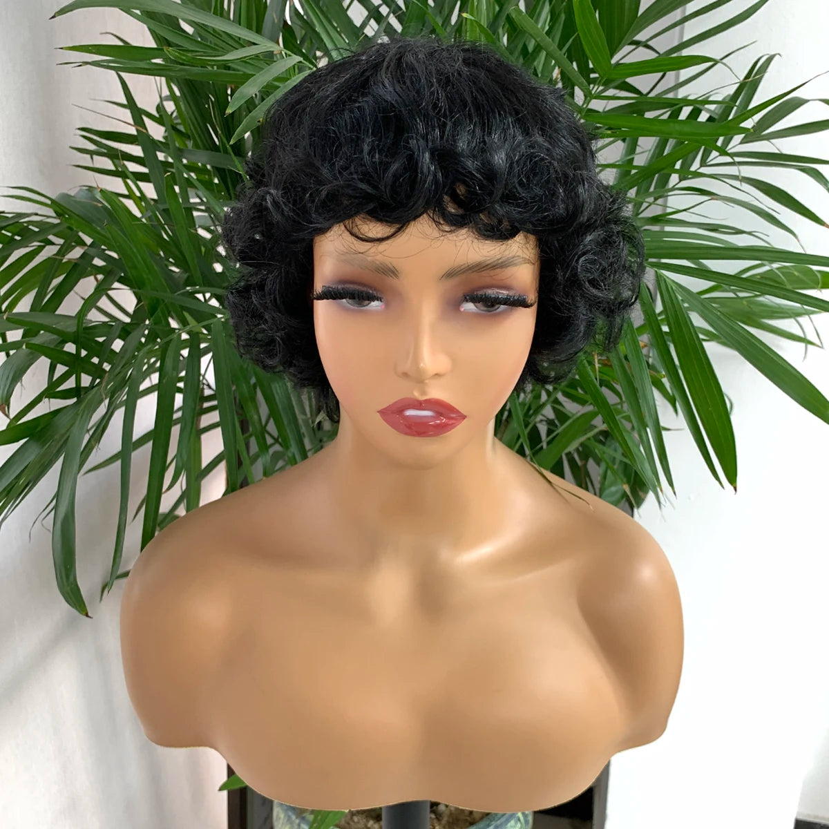 Brown Short Curly Pixie Cut Wig