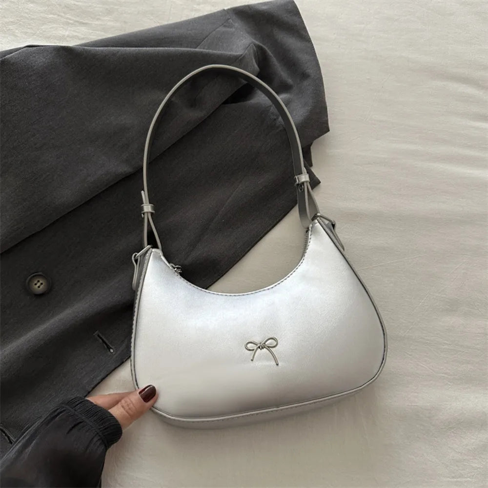 Bowknot PU Leather Handbag