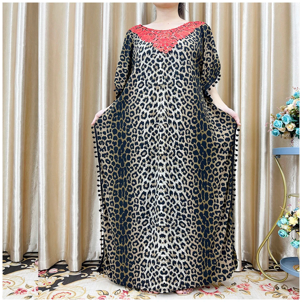 New Flower Sleeve African Dresses For Women Muslim Abaya Dubai Turkey Muslim Fashion Hijab Cotta Dress American Islam Clothing