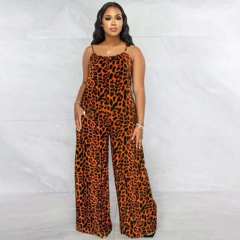 Leopard Print Camisole Jumpsuit