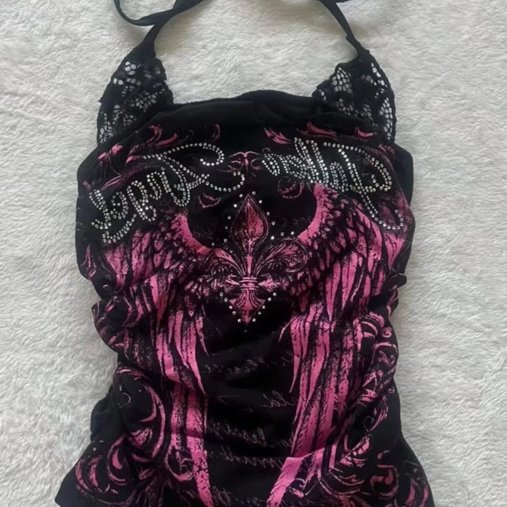 Graphic Halter Top