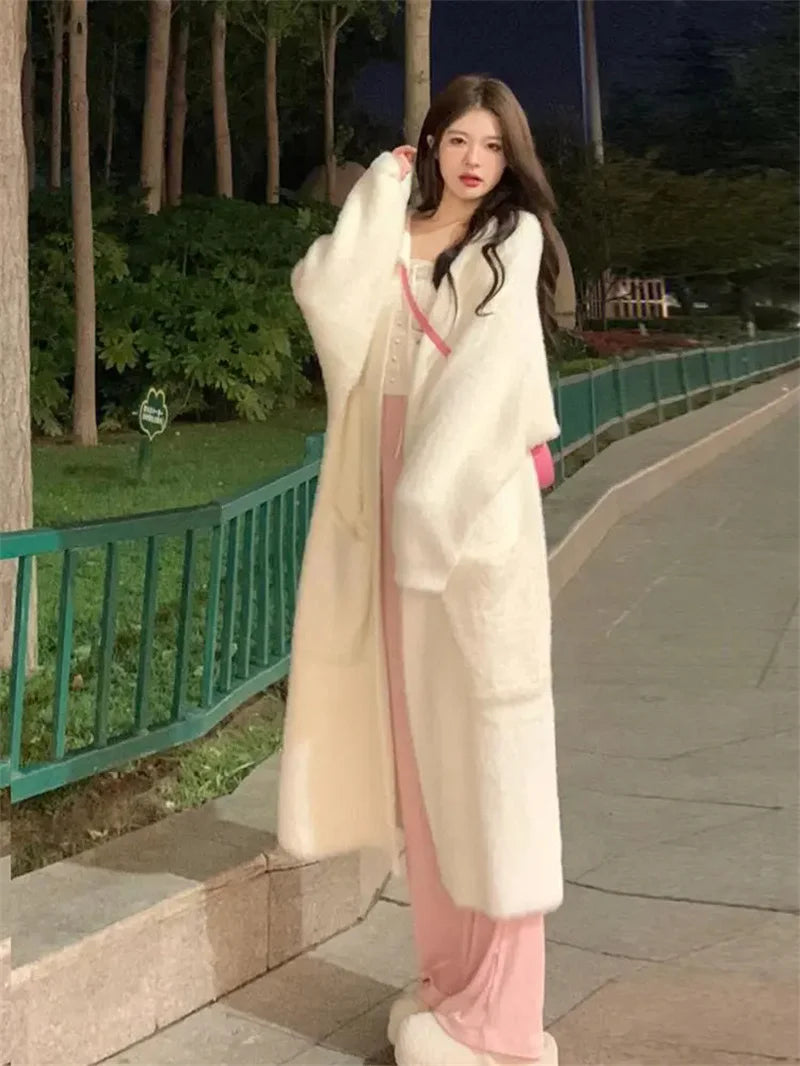 Imitation Mink Fur Cardigan