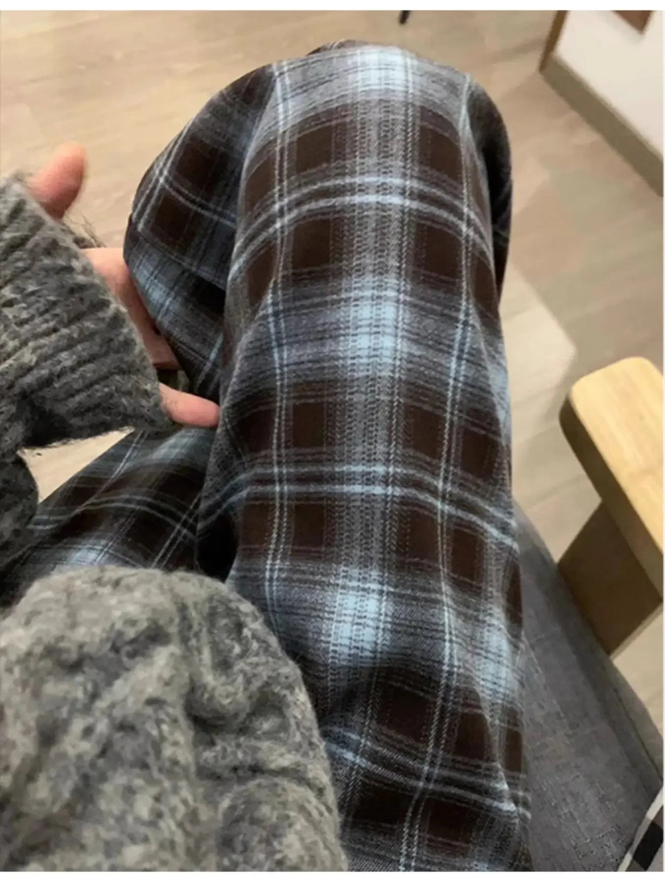 Straight Leg Plaid Pants