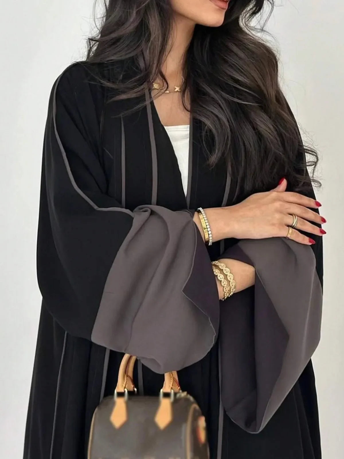 Loose Full Sleeve Open Front Abaya