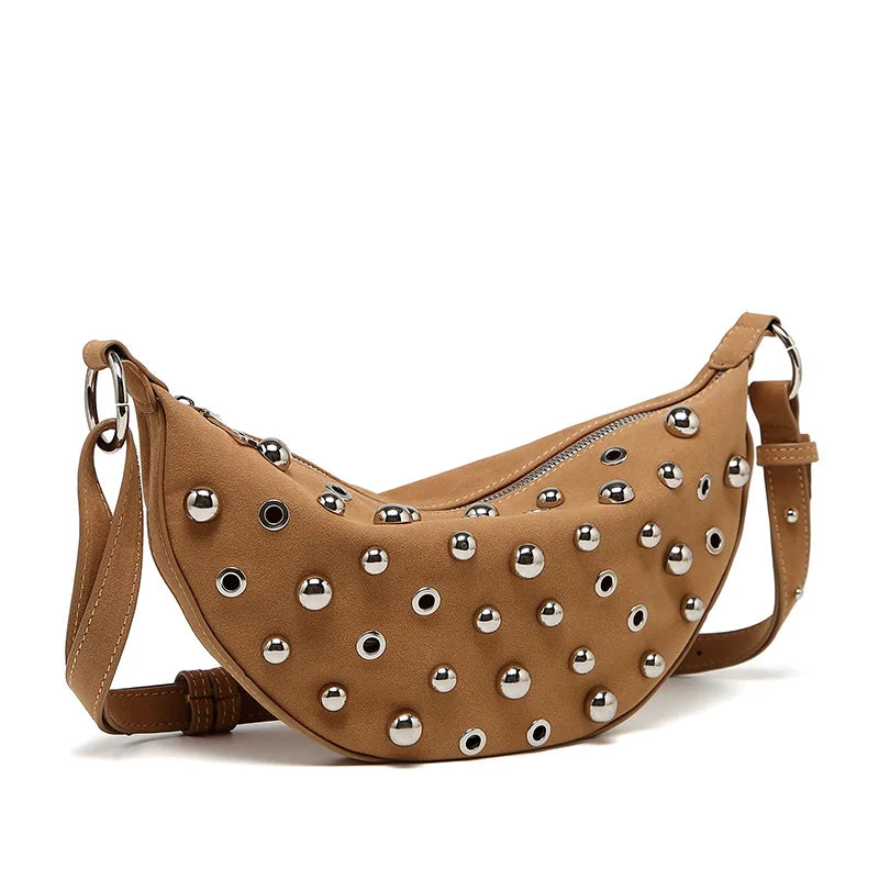 Rivet Crescent Bag Shoulder Bag
