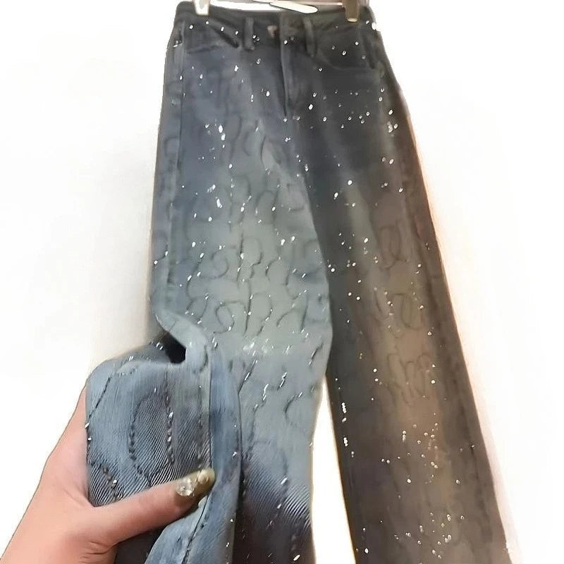 Diamonds Beaded Denim Pants