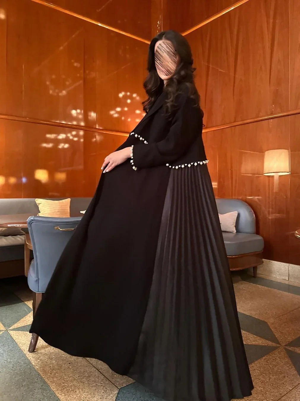 Eid Muslim Pearl Abaya for Women Beading Ramadan Cardigan Pleated Long Dress Morocco Kaftan Long Abayas Dubai Robe Jalabiya 2026