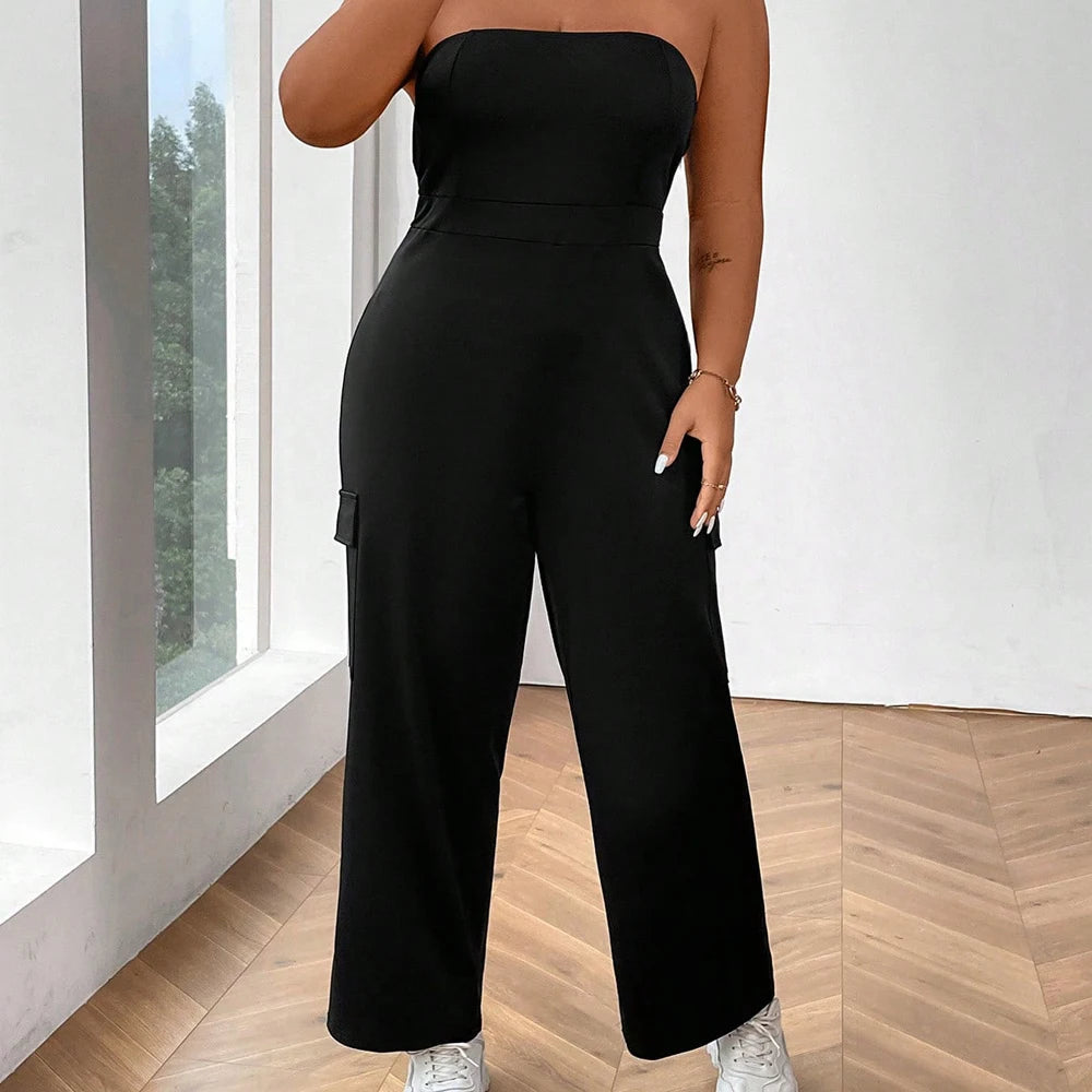 Plunge Sleeveless Jumpsuit