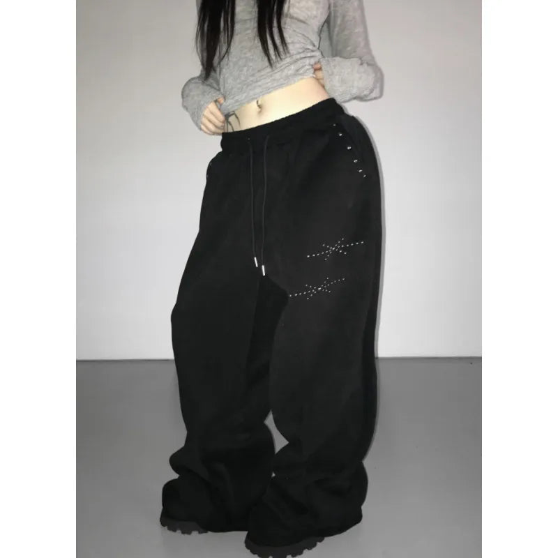 Rhinestone Embellished Sweatpants