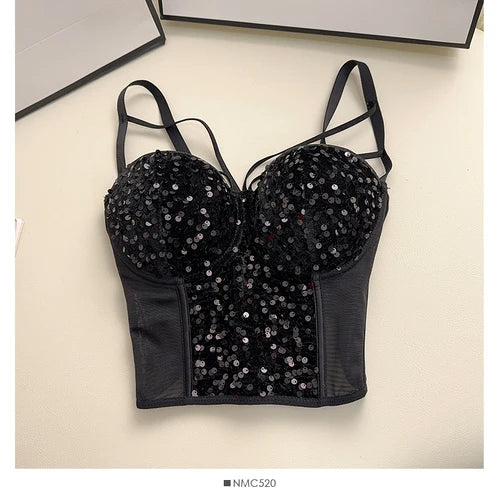Sequins Tank Top Corset