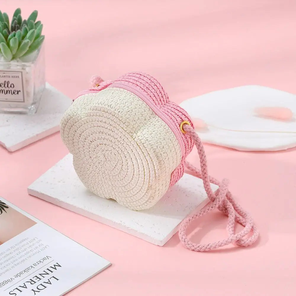 Flower Woven Crossbody Bag