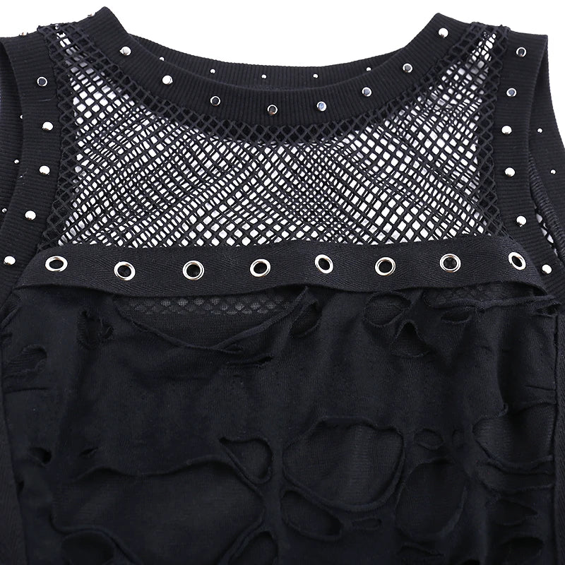 Fishnet Backless Top