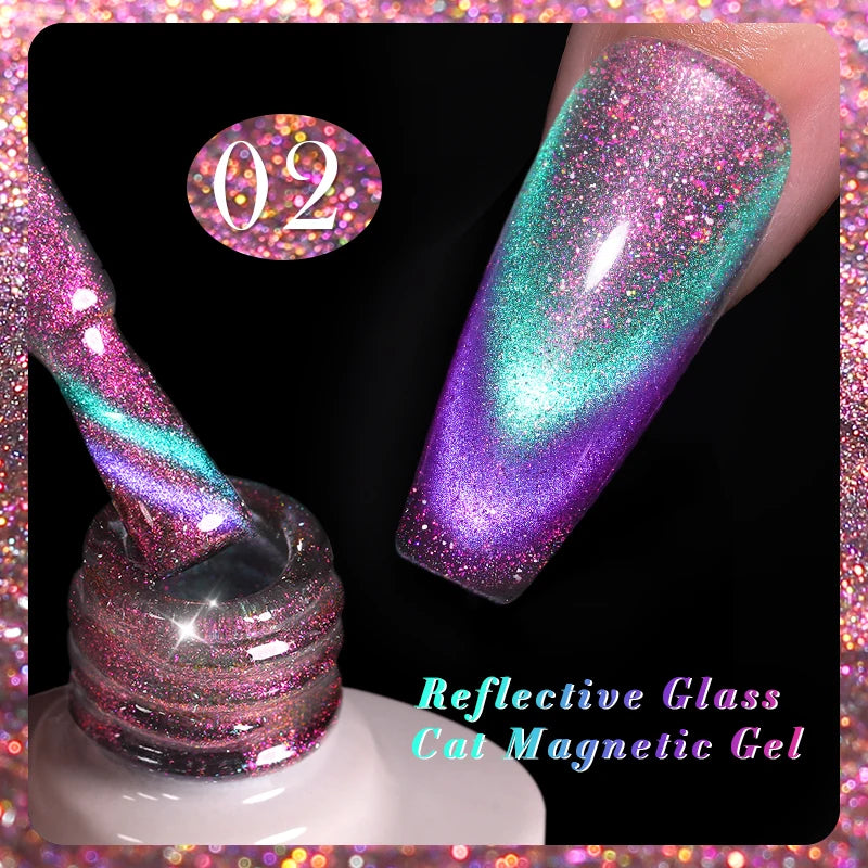 BORN PRETTY 10ml Water Light Cat Magnetic Gel Nail Polish Shining Super Sliver-light Holographics Soak Off UV Gel Varnish