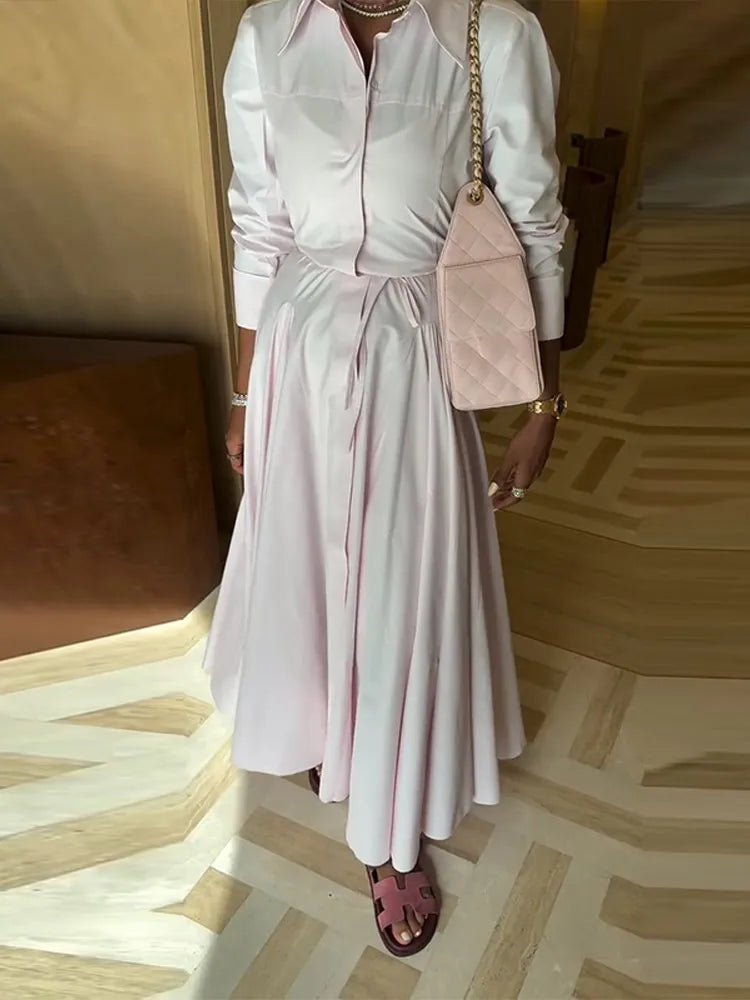 Solid Shirt Skirt Set