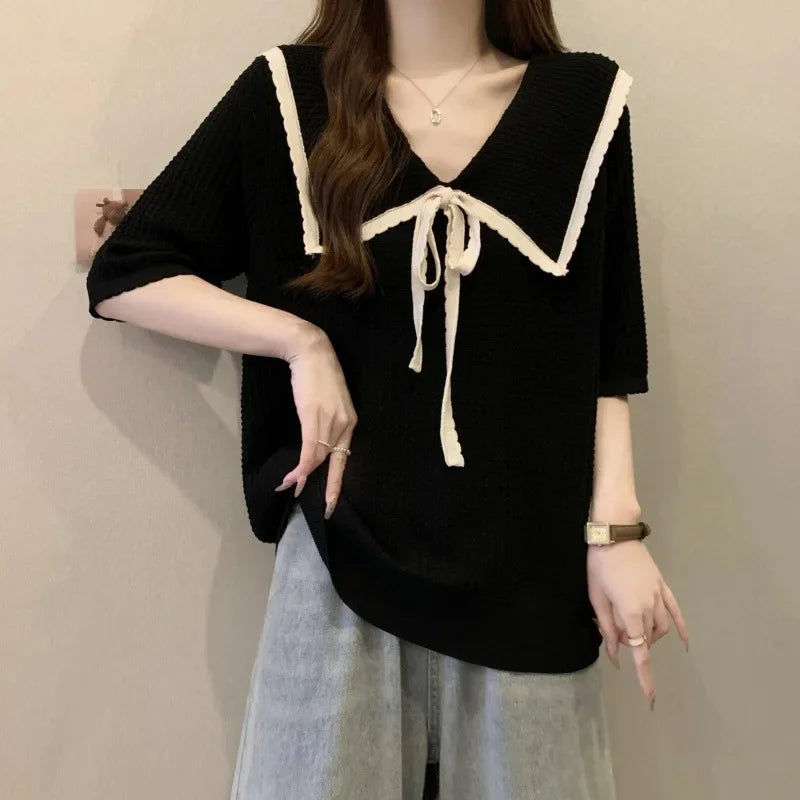 Knitted Short Sleeve T-Shirt