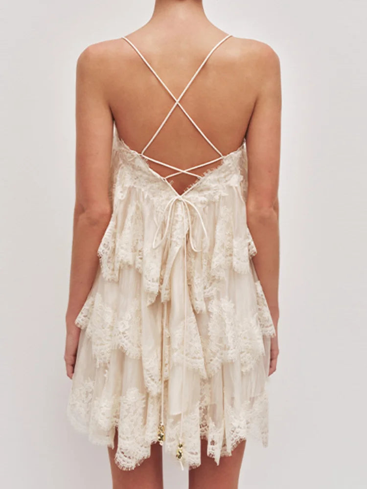 Lace Trim Slip Mini Dress