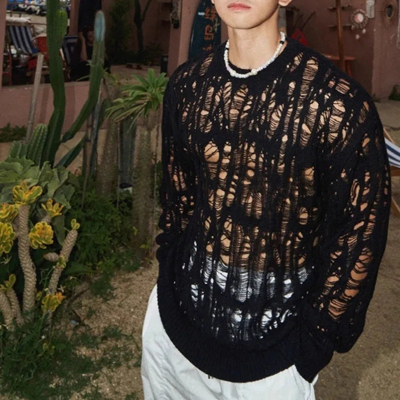 Openwork Long-sleeved T-Shirt