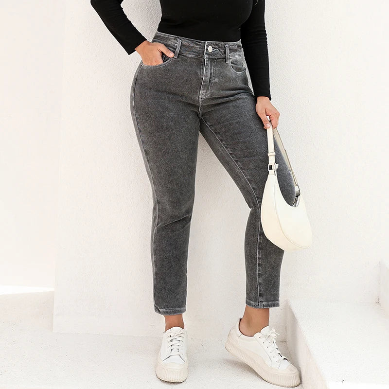 Stretchy High Waist Mom Jeans