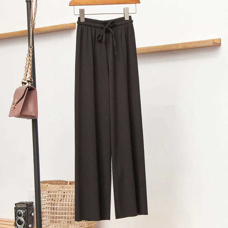 Ice Silk Light Wide Leg Pants