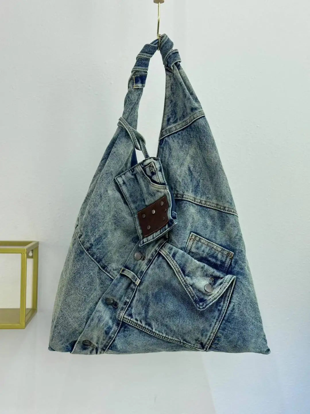 Washed Denim Handbag