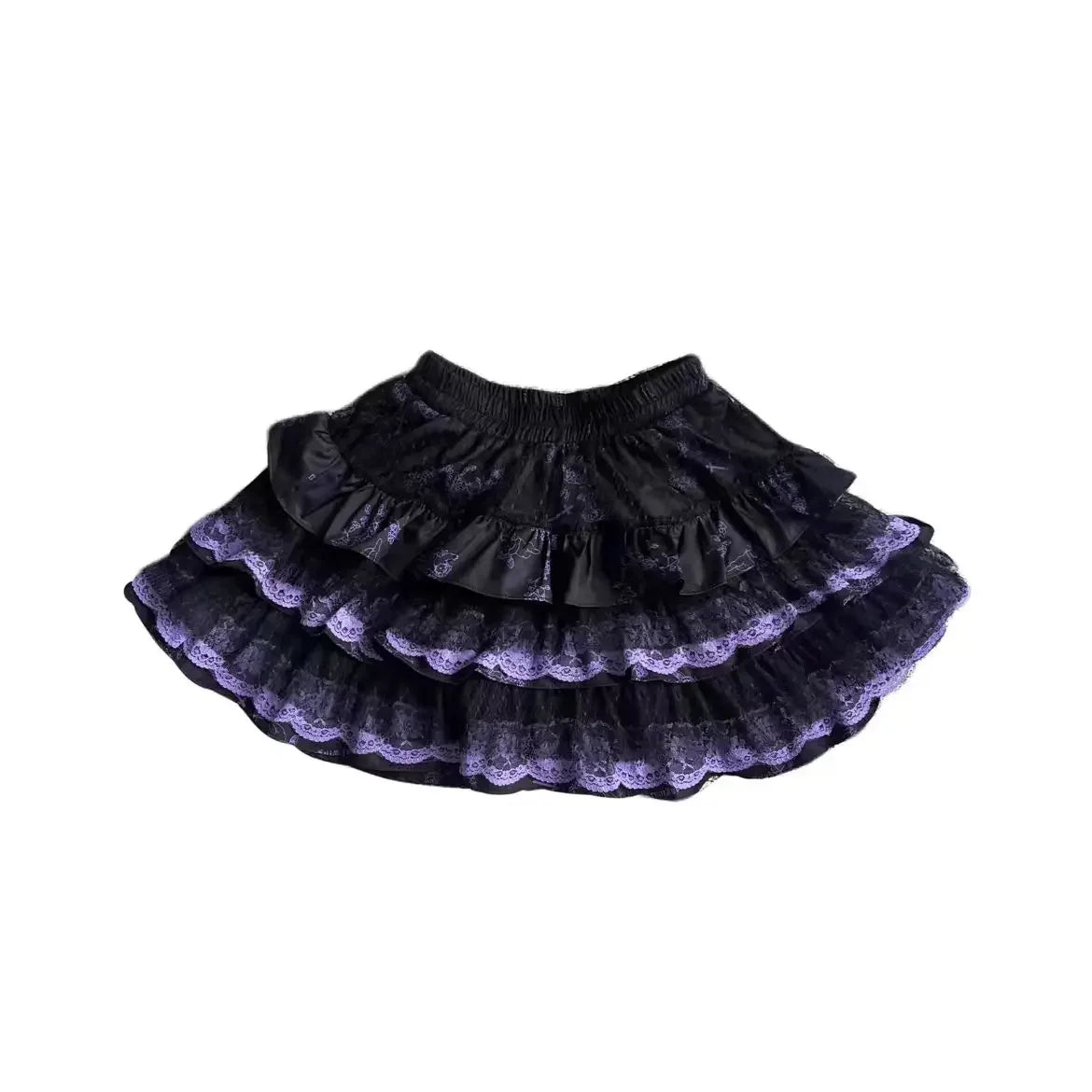 Lace Layered Puff A-line Skirts