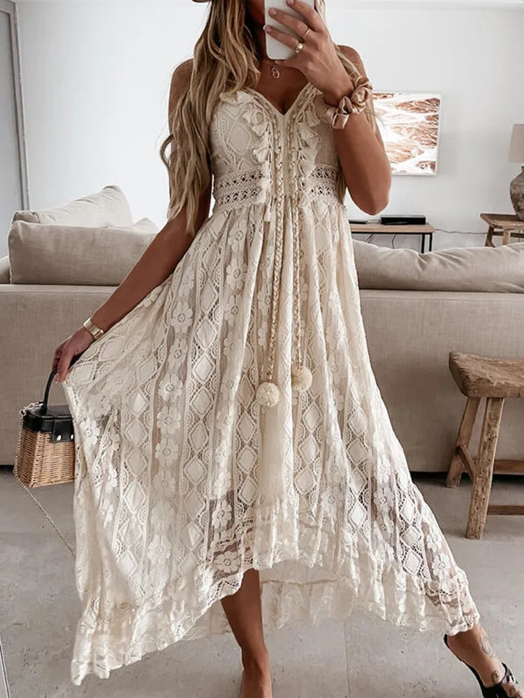Lace Boho Style Long Dress