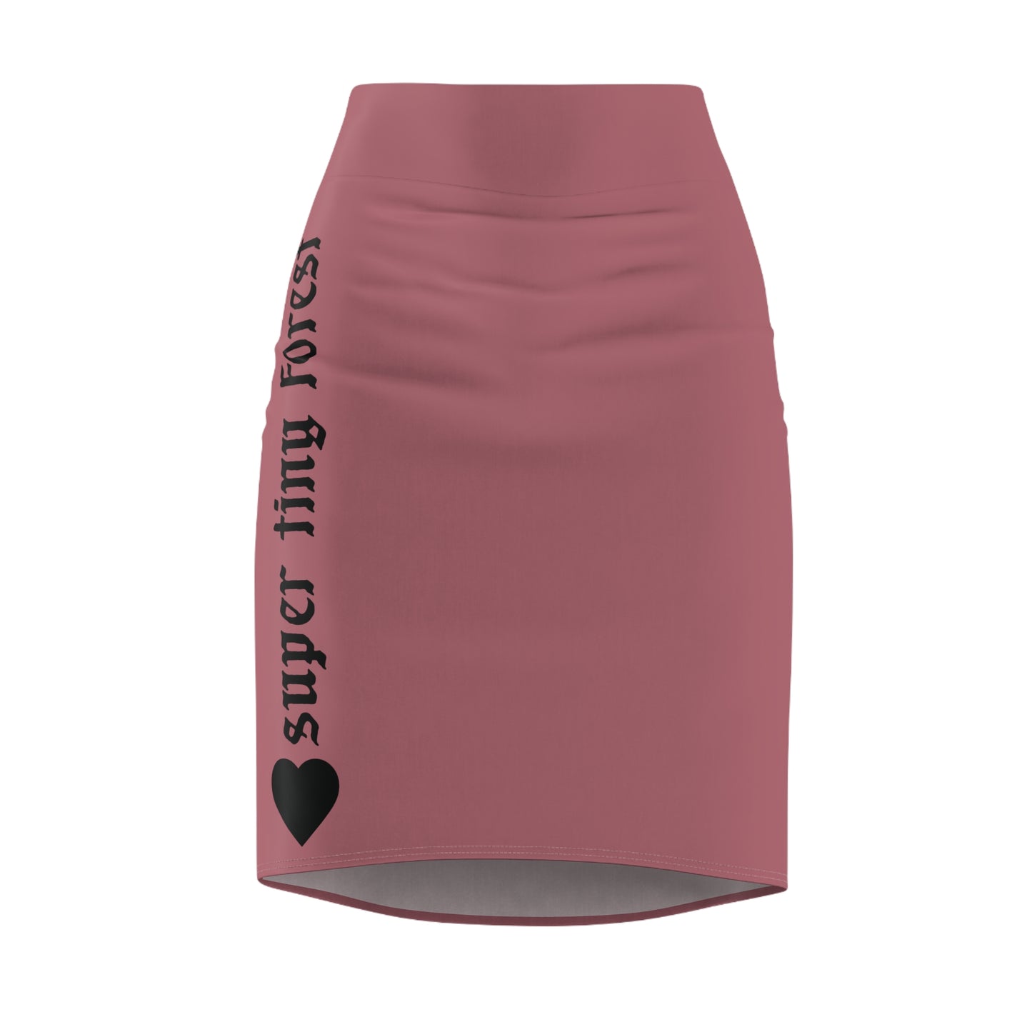 Pencil Skirt — Dusty Rose "super tiny forest" Side Script Skirt