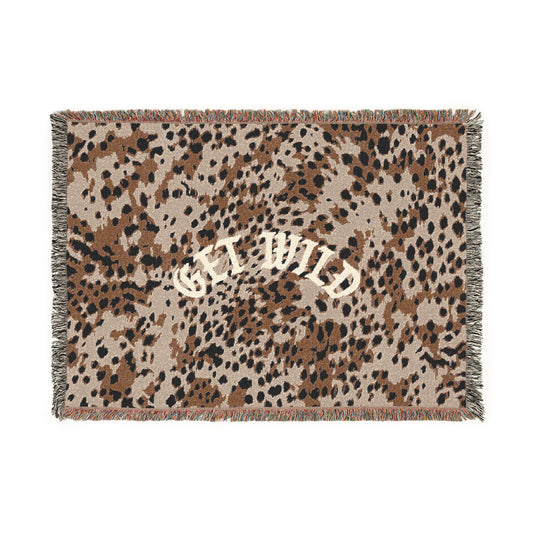 Woven Blanket — 'Get Wild' Leopard Throw Blanket