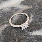 Single Stone Sterling Silver Ring