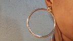 Large gold metal clip on hoops