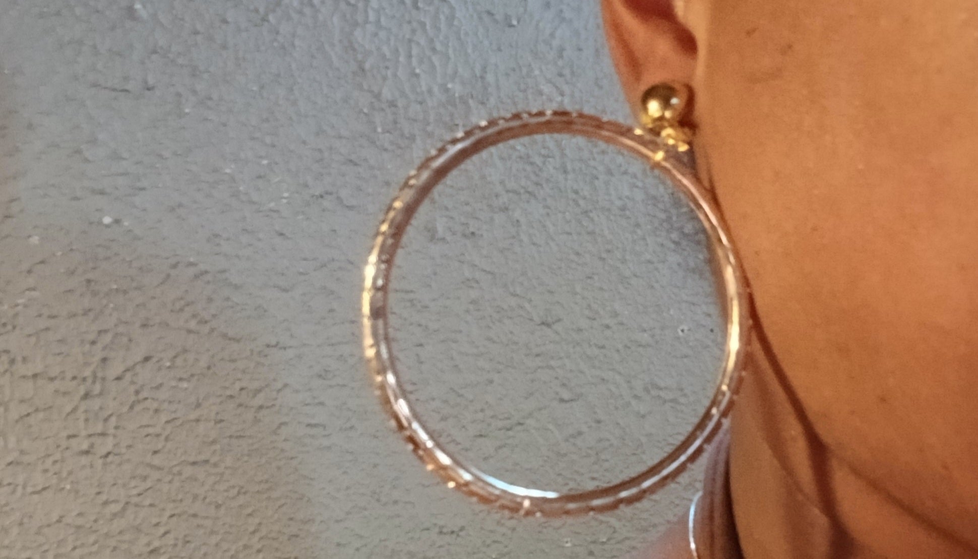 Large gold metal clip on hoops