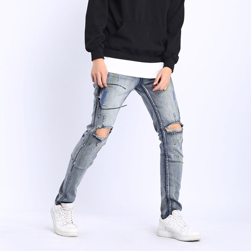 High Street Knee Ripped Jeans