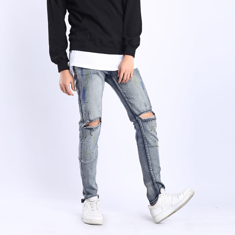 High Street Knee Ripped Jeans