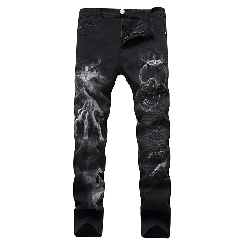 Skull Print Jeans