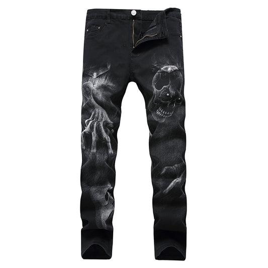 Skull Print Jeans