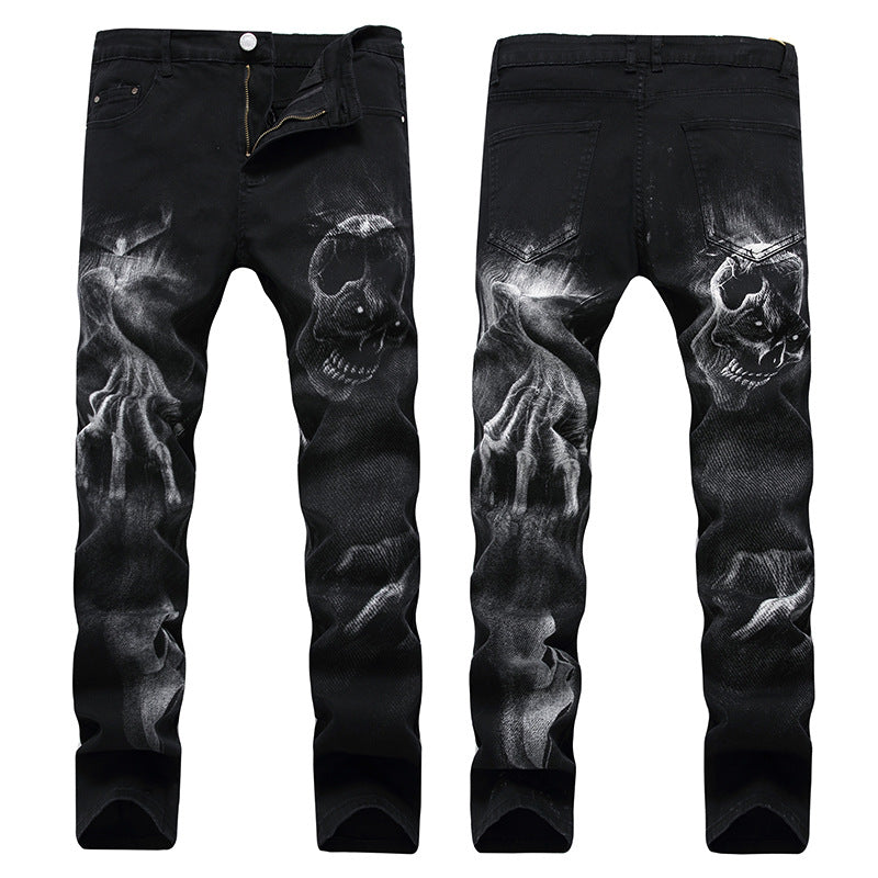 Skull Print Jeans