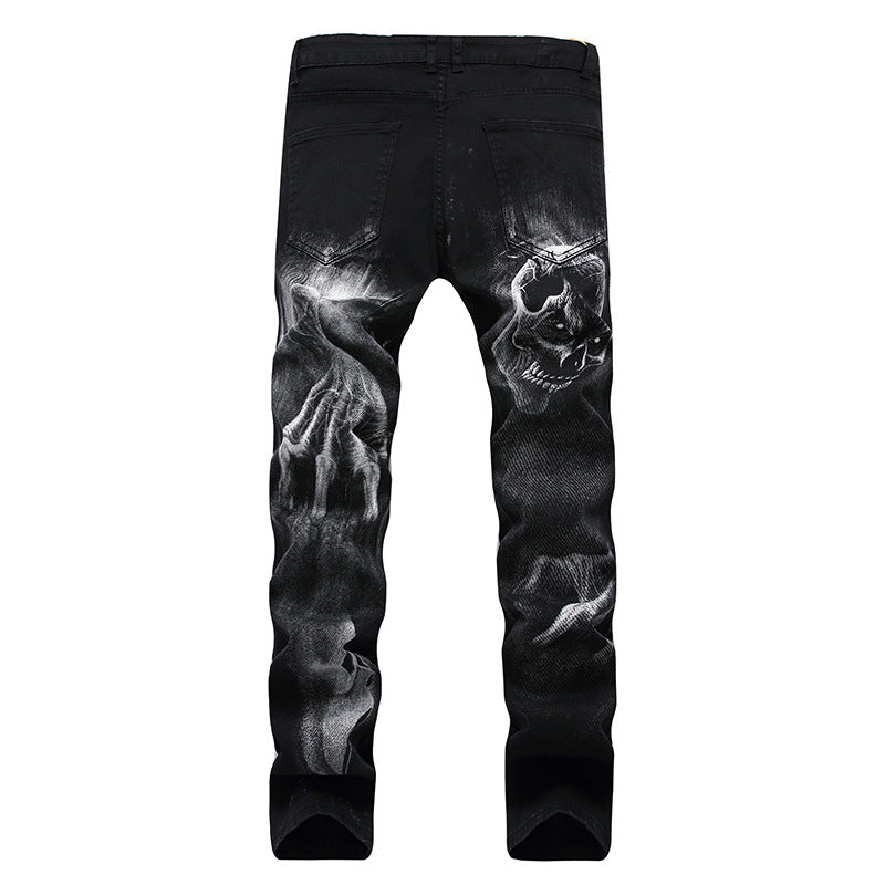 Skull Print Jeans