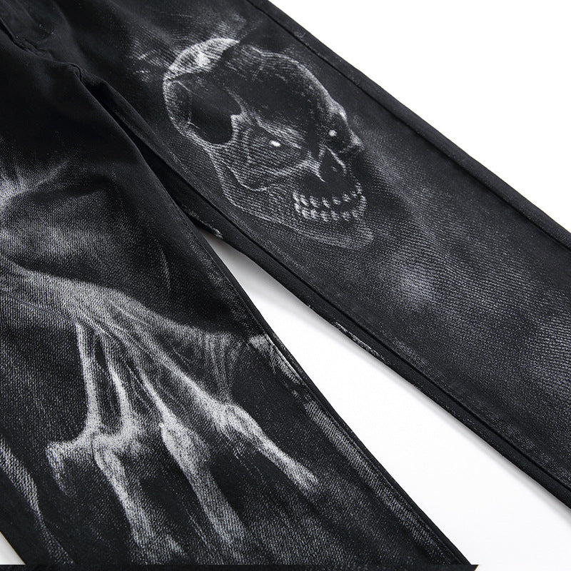 Skull Print Jeans