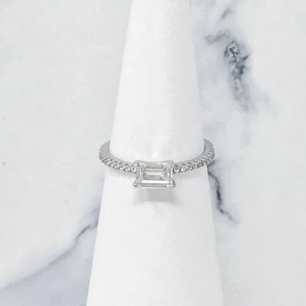 Single Stone Sterling Silver Ring