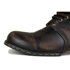 OSSTONE Moto Boots for Men Vintage Zipper-up Retro Leather Chukka Boots Distressed Rock n roll Bike Shoes Punk Boots OS-6015-2-Retro